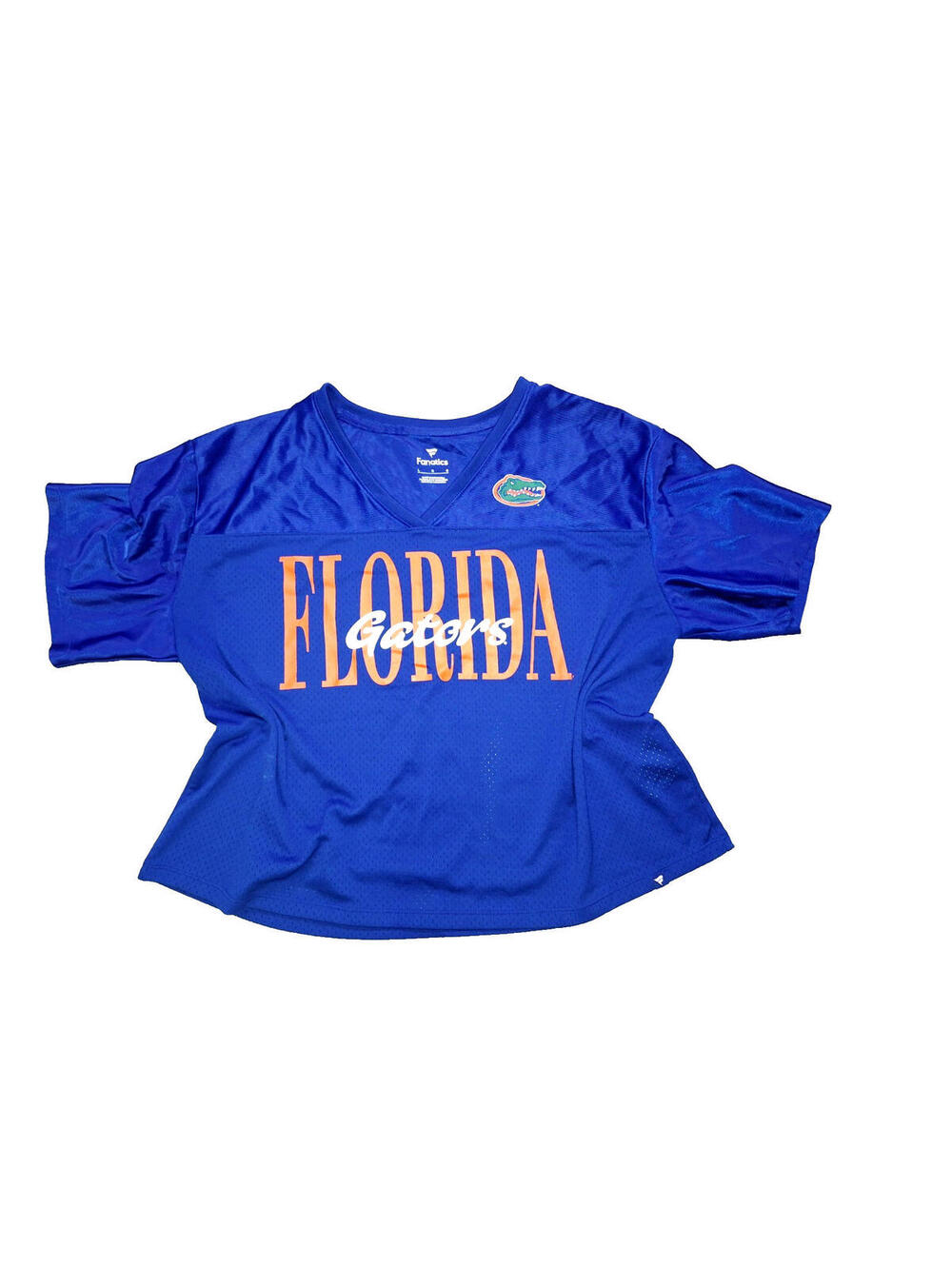 Womens Florida Gators Fabletics Size Large Pull Over V Neck Jersey Top